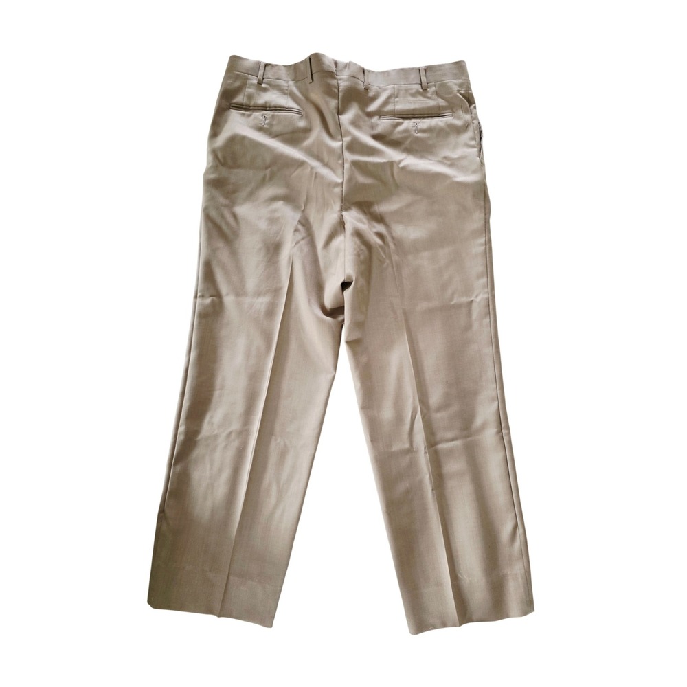 Canali 7 Wool Tessuto Italy Dress Pants Tan Pleated Flat Front Menswear Inspired - Picture 2 of 8